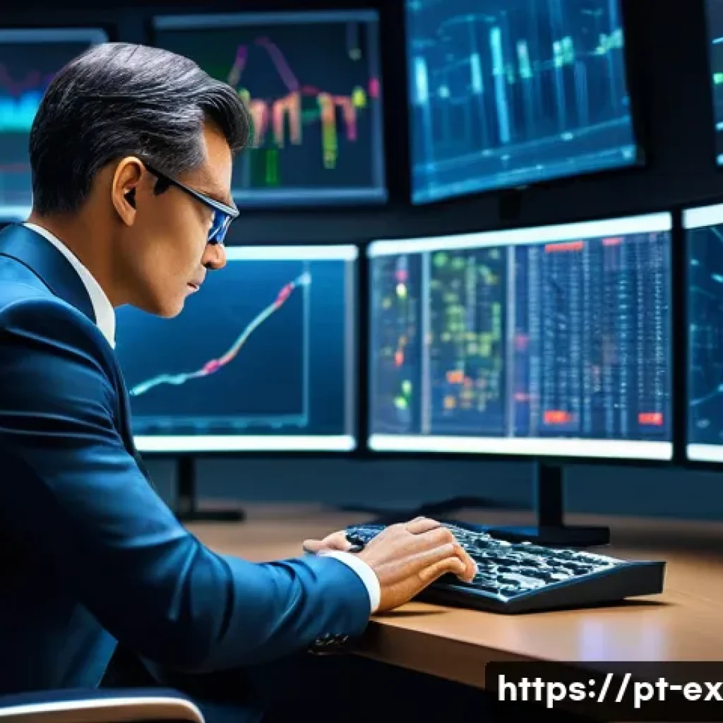 T자형 전문성을 위한 비즈니스 사례 분석 - The professional is keenly observing and thoughtfully interacting with the data, demonstrating maste...