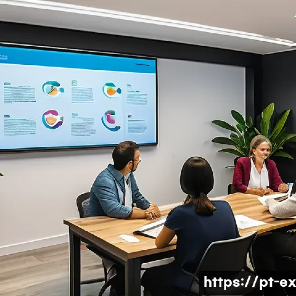 T자형 전문성 향상을 위한 직무 교육 프로그램 - A professional corporate training session in a modern office setting in Brazil, showing a diverse gr...