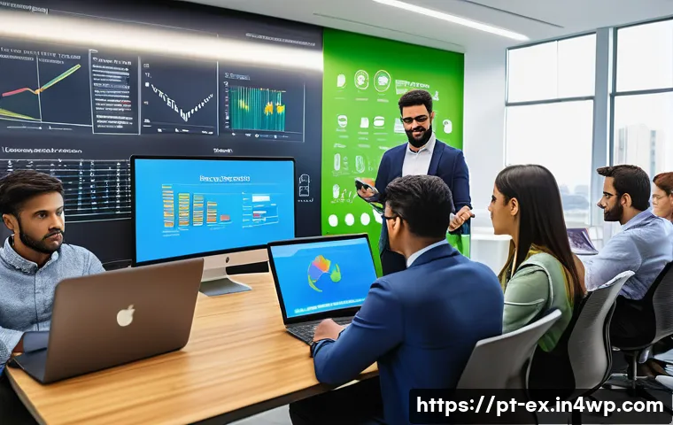 T자형 전문성 개발을 위한 인재 양성 프로그램 - A professional corporate training session in a modern Brazilian office setting, featuring a diverse ...