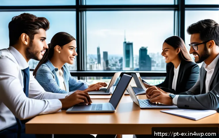 T자형 전문성 향상을 위한 사례 기반 학습 - A modern professional office scene showing a diverse group of young Brazilian businesspeople collabo...